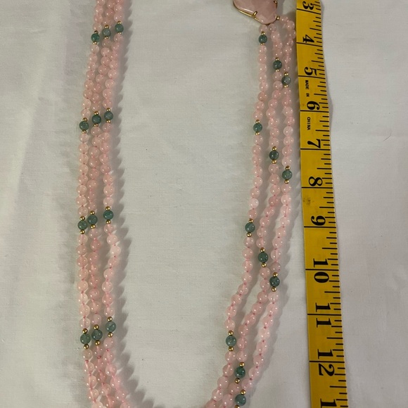 Pink and green jade necklace - Picture 3 of 9